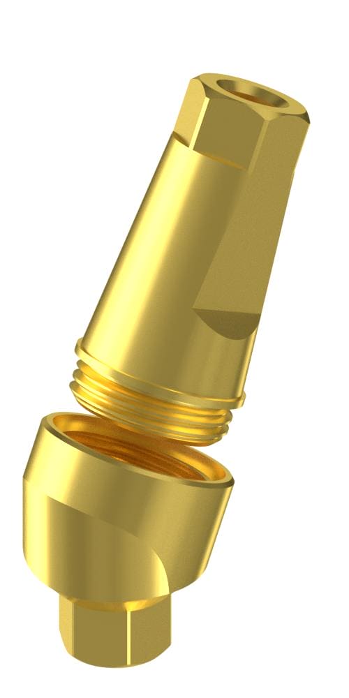 UNIFORM Implant Direct® Legacy® (LG) Compatible, Multi-Compact abutment (MC abutment), angled, with a sandable head cone