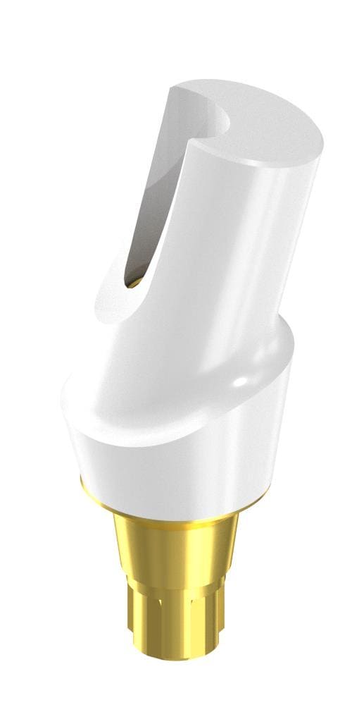 UNIFORM CONELOG® (CCL) Compatible, Zircon abutment, with titanium base, oblique, positioned