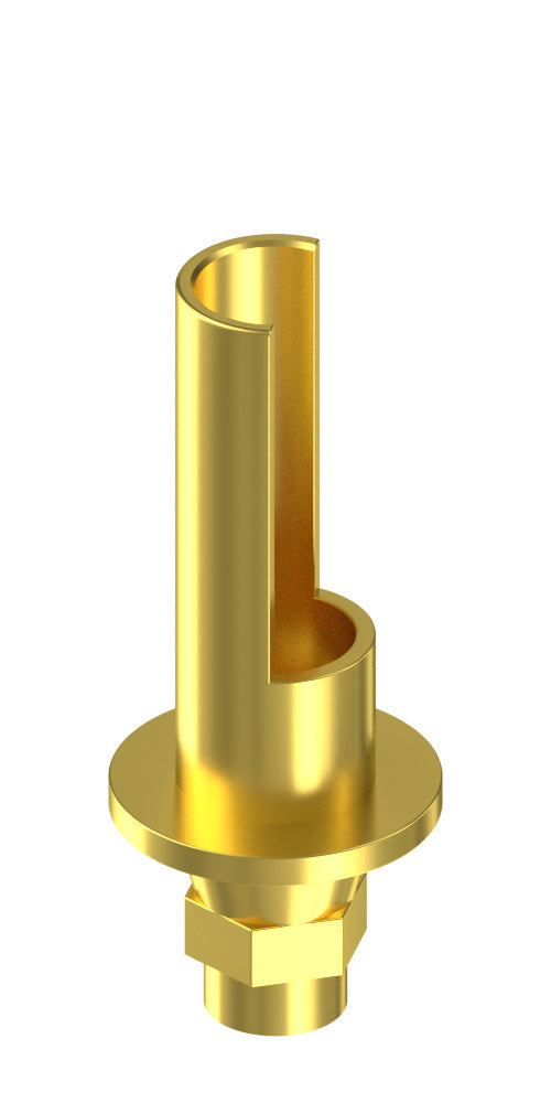 ECOplant Tube abutment, PCT stepped, implant level, positioned