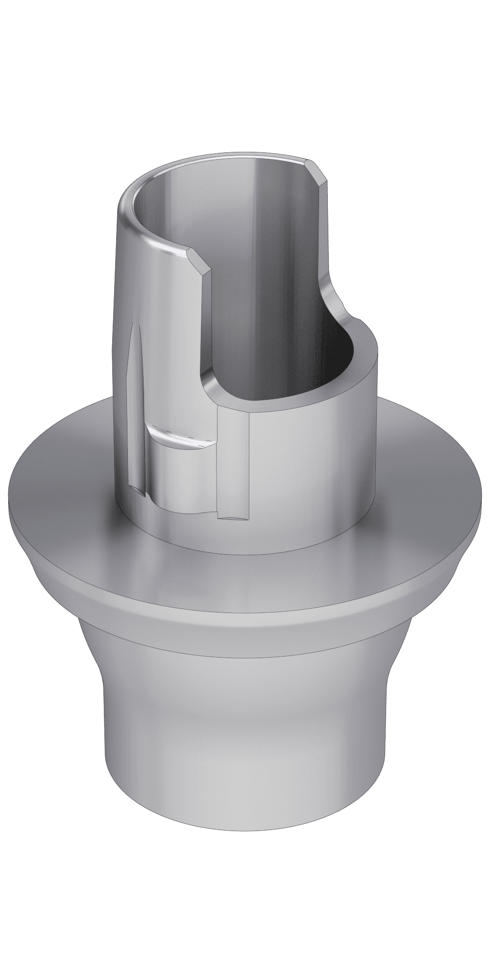 UNIFORM Tiolox® (TLX) Compatible, Flexi (PCT) base, implant level, positioned