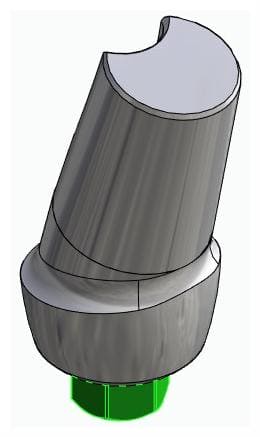 BIONIKA BIOLEVEL, Anatomic abutment, angled, 15°, positioned, type-B