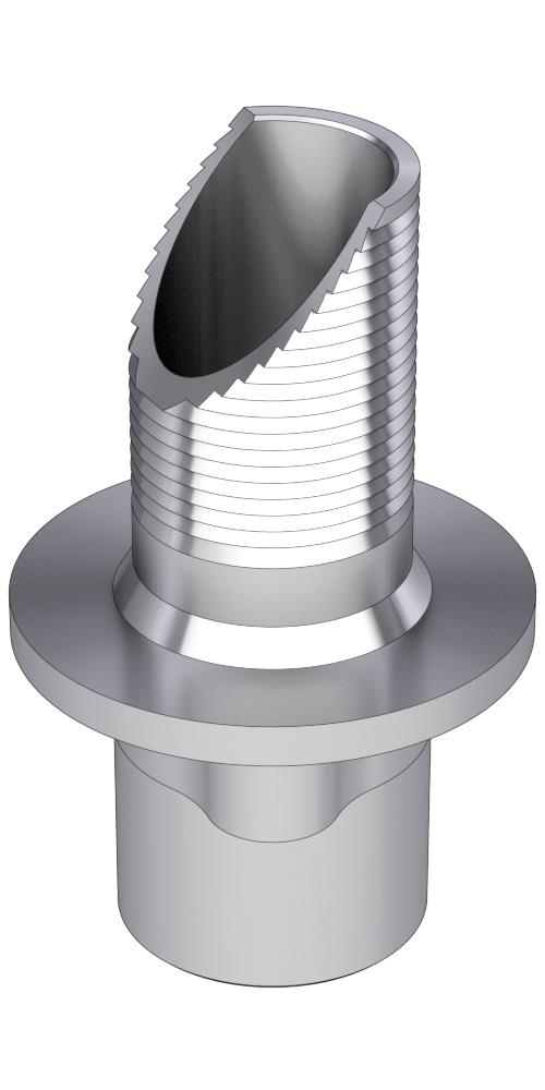 Nobel® Replace® (RP) Compatible, Pressed ceramic base, implant level, positioned