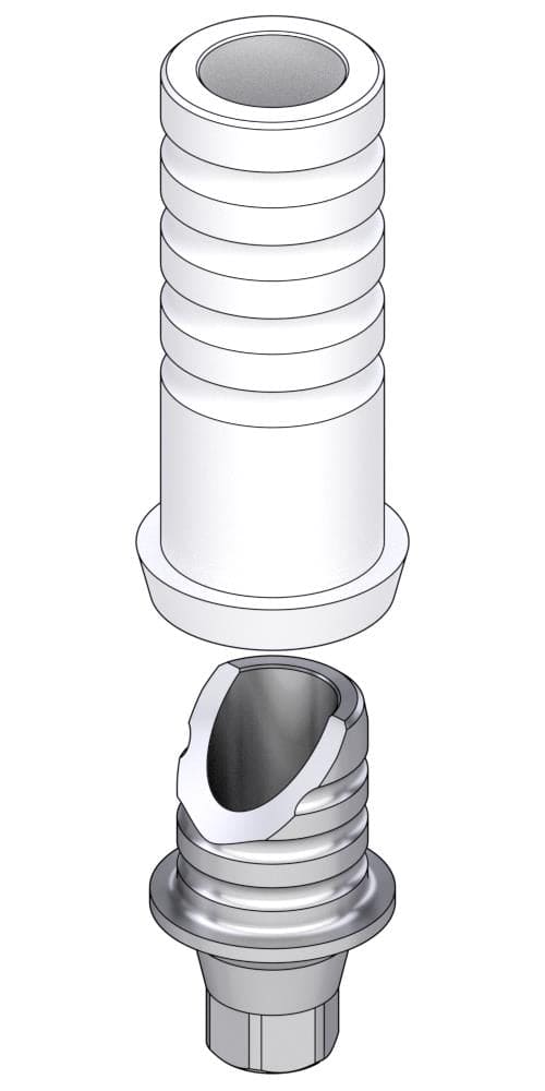 Nobel® ACTIVE® (AC) Compatible, Castable plastic abutment, Co-Cr-based, implant level, positioned