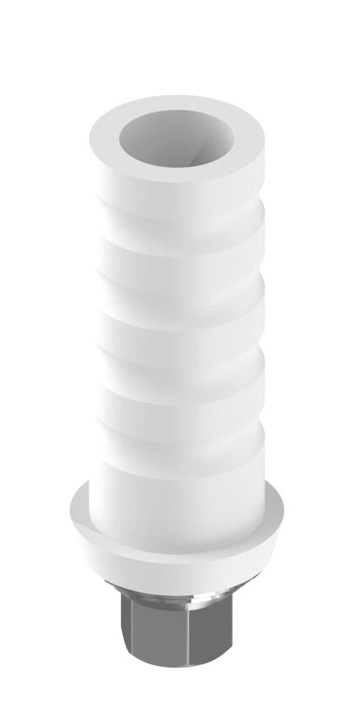 Biolevel, Castable plastic abutment with titan base, implant level, positioned
