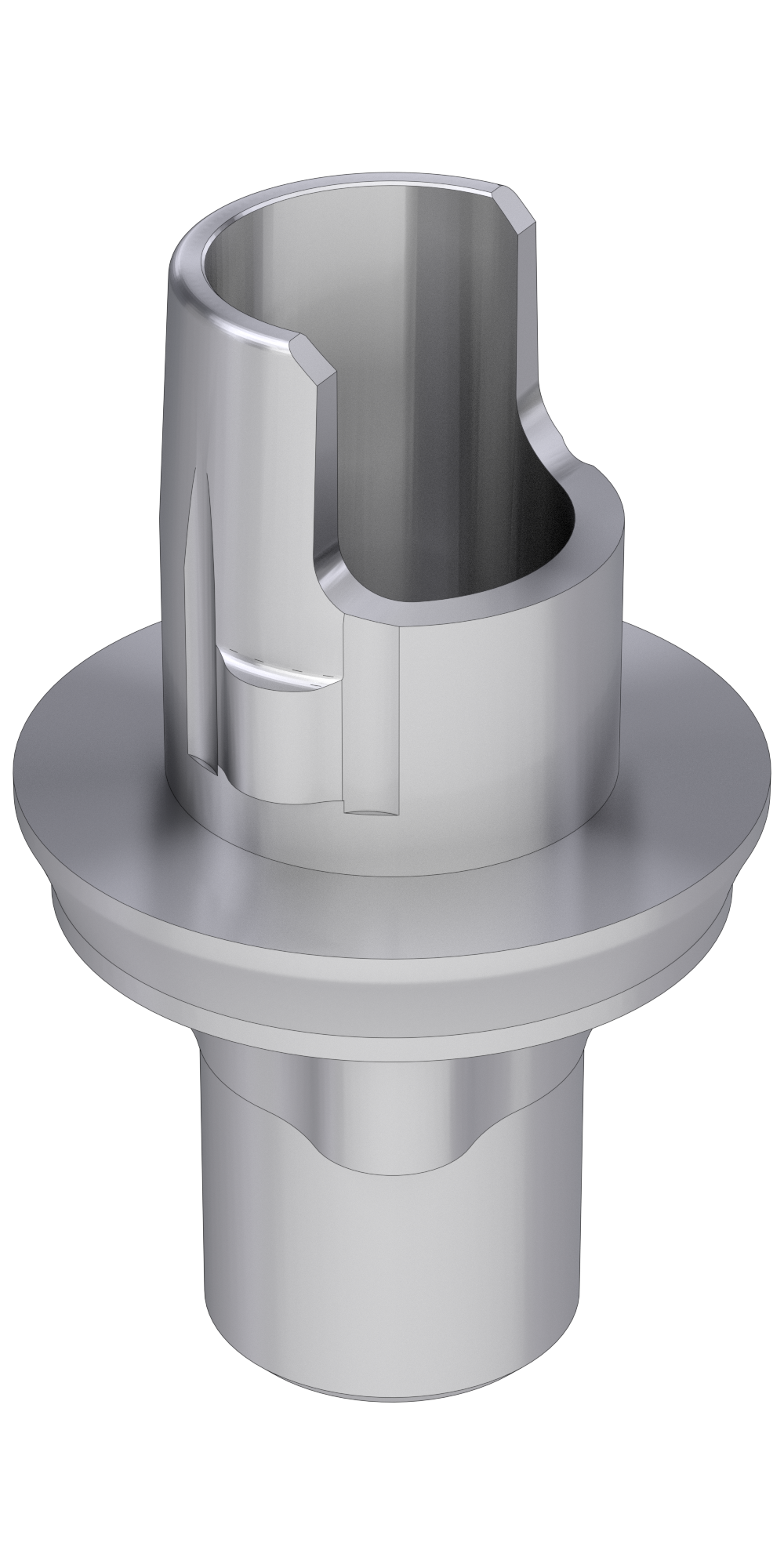 Nobel® Replace® (RP) Compatible, Titanium base, PCT stepped, implant level, positioned