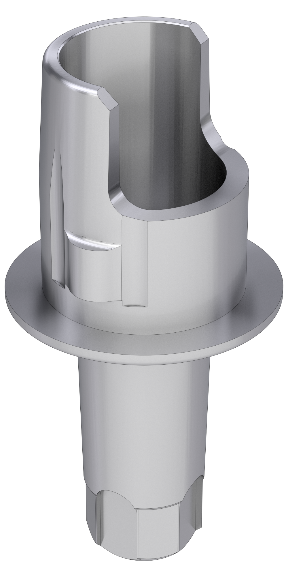 SIC® Vantage® (SV) Compatible, Titanium base, PCT stepped, implant level, positioned