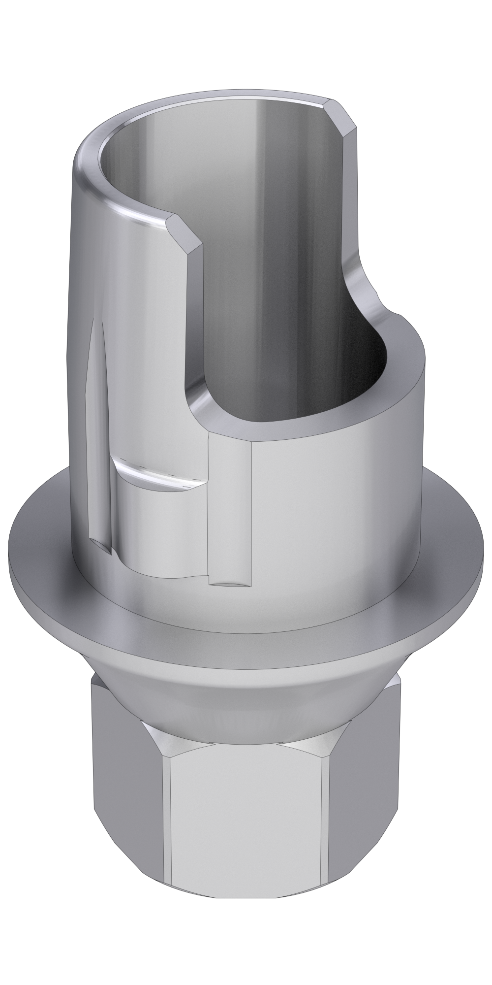 Zimmer® P-I® (ZP) Compatible, Titanium base, PCT stepped, implant level, positioned